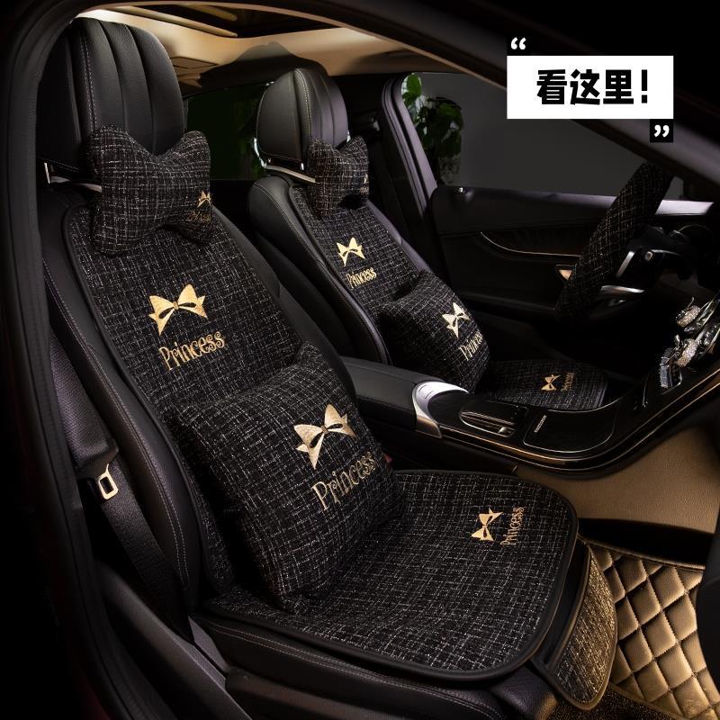 Xiaomi SU7 seat covers for summer, semi-enclosed car seat cushions, breathable canvas seat cushions for all seasons, suitable for all seasons.