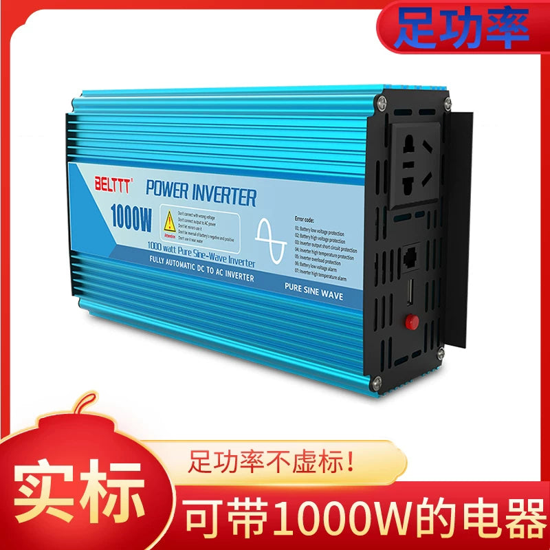 Vehicle inverter converter, 12V/24V to 220V high power pure sine wave inverter, truck and car inverter.