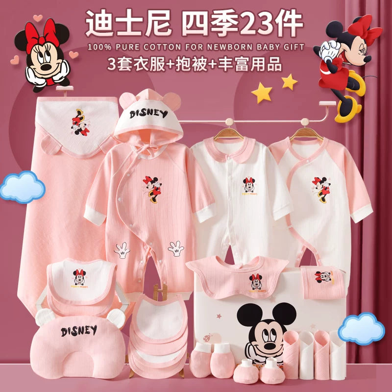 Disney təmiz pambıqdan hazırlanmış payız və qış üçün hədiyyə geyim dəsti, yeni doğulmuş körpələr, körpələr və bir aydan yuxarı körpələr üçün.