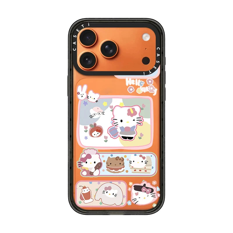 CASE Hello Kitty Hamburger Etiket Telefon Qutusu, iPhone 17 Pro Max Telefon Qutusu ilə Uyğundur 16/15/14 Plus, Trend Brend, Populyar Onlayn Məşhur Stil, Maqnit Əlavəsi