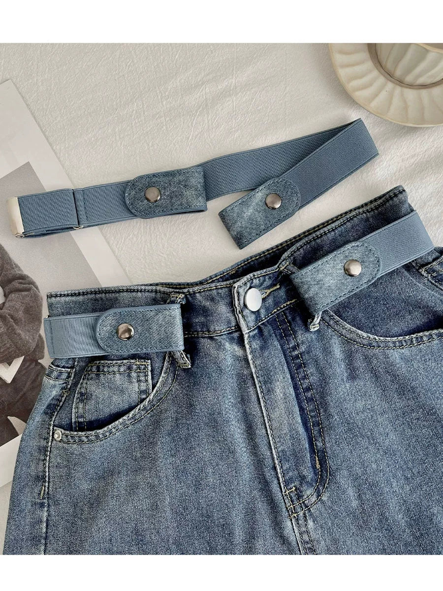 Kişilər və qadınlar üçün tənbəl kəmər elastik kəmər yeni moda elastik tələbə hərbi təlim jeans kəmər bel artefaktı