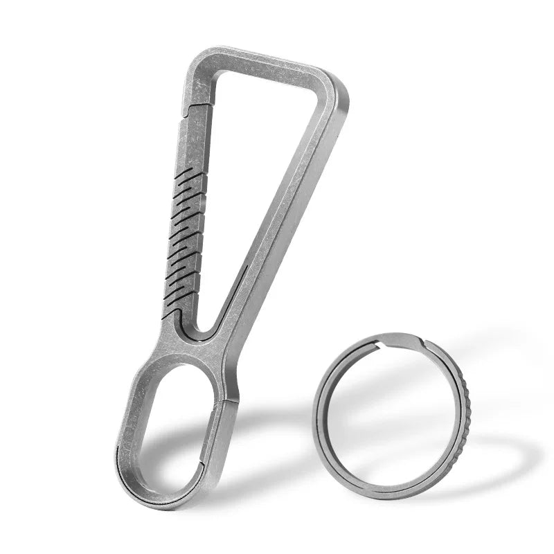 KOU004 Titanium Alloy Key Chain Multifunctional Car Key Simple Key Ring Pendant Outdoor Hiking Buckle Quick Release