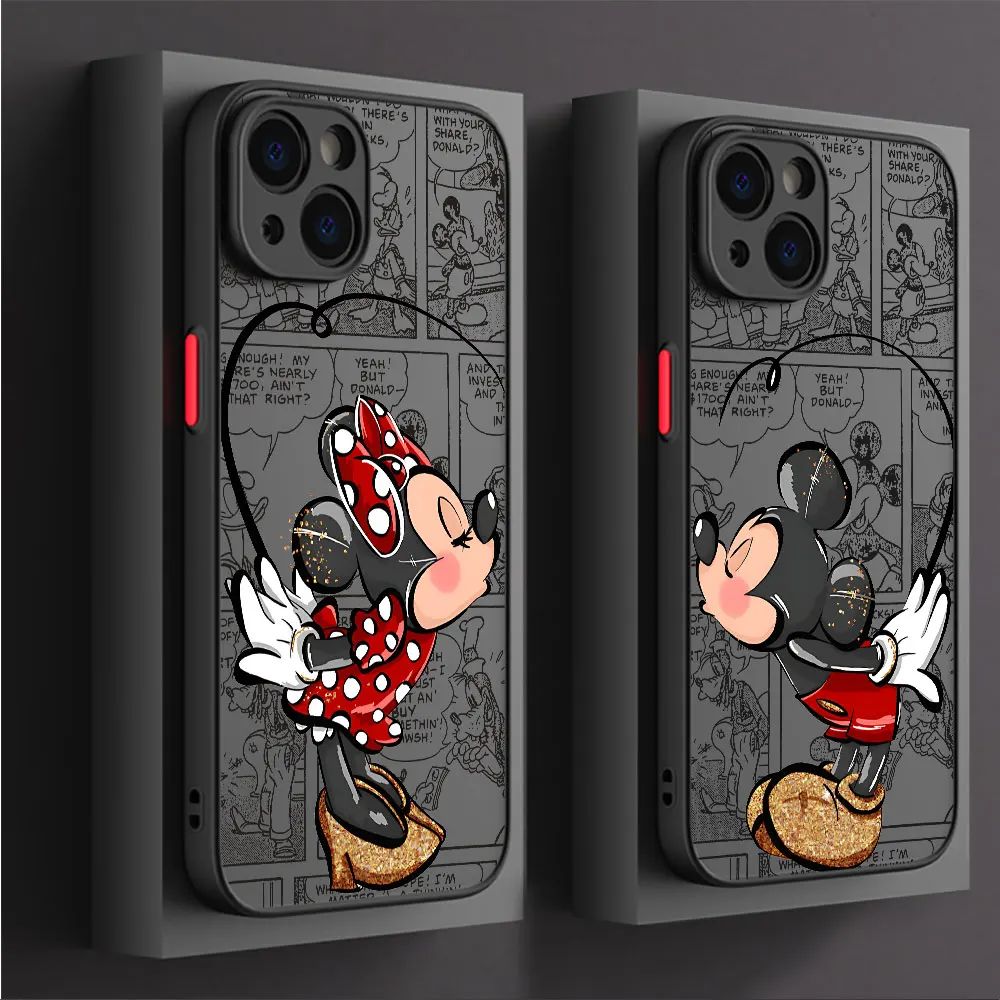 iPhone 15 Pro Max 13 14 üçün Mickey Minnie Mouse Telefon Qabı