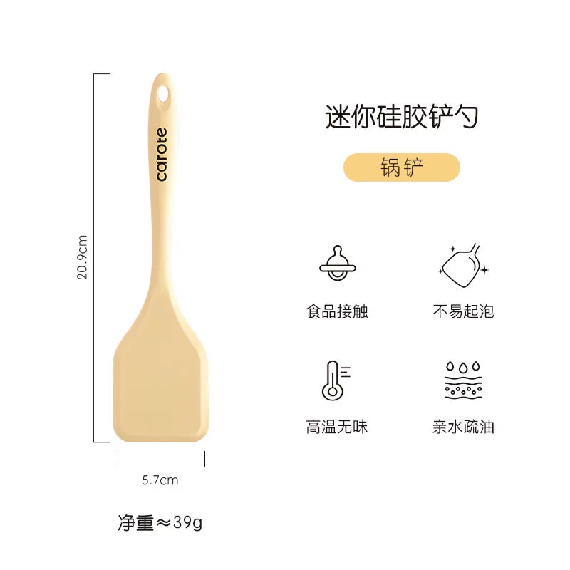 Yerkökü silikon spatula kiçik qida əlavəsi mini spatula yüksək temperatura davamlı qida dərəcəli qaşıq spatula mətbəx qabı dəsti