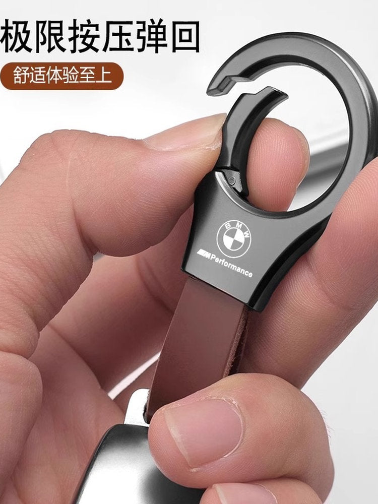 Genuine leather car key chain, unisex, simple and stylish, designed for car keys, waist hanging style, anti-lost.
