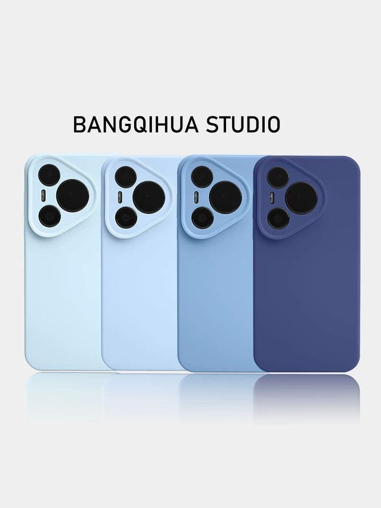 Huawei pura70pro+ mobil telefon qutusu pura80pro üçün uyğundur yeni maye silikon pura90promax bərk rəngli mate80pro lens hər şey daxil cüt mate70/60pro yüksək səviyyəli