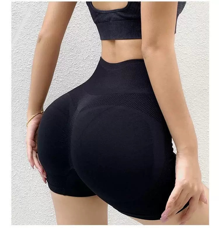 İdman qaçış məşqi tez quruyan yüksək bel şaftalı butt fitnes sıx yoqa şortu yay nazik nəfəs ala bilən butt lifting qadınlar üçün
