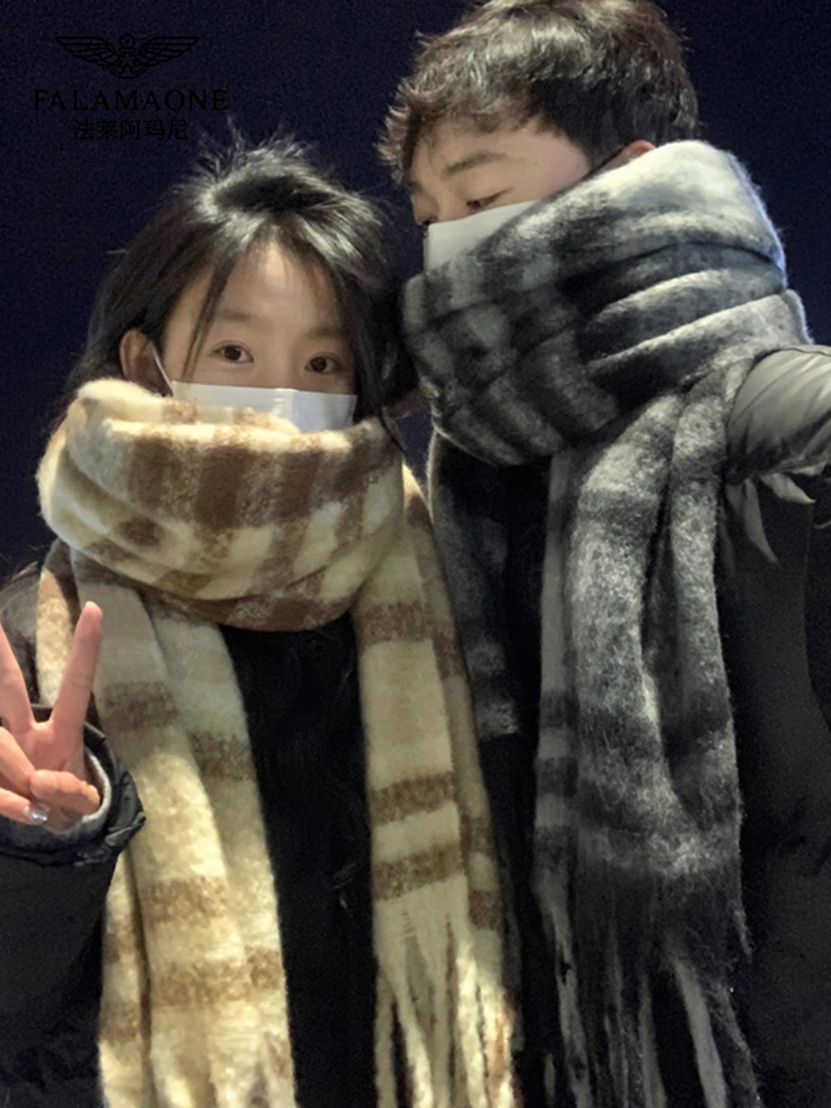 Fala Armani scarf for women, new 2025 fall/winter fashion, elegant and warm neck warmer for couples.