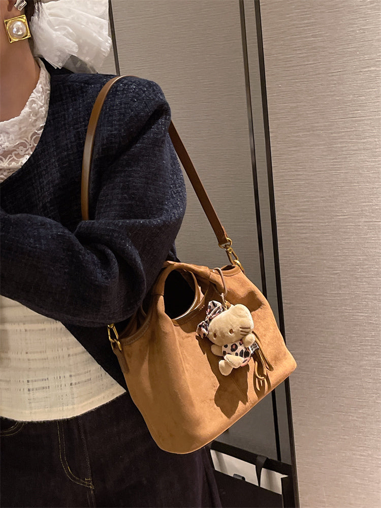 New luxury women's bag, large capacity soft leather bag, comfortable suede, multifunctional for going to work, shoulder bag, crossbody bag, fashionable.