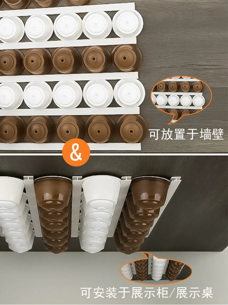 Qəhvə kapsul saxlama rəfi Nespresso Nestle maqnit arxa stiker soyuducu divar zımbasız divar asma saxlama sərgisi
