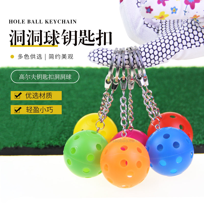 Golf brelok dəlik top açar zəncir asma hədiyyə top rəngli top kulon golf arabası bəzək işıq N rəng