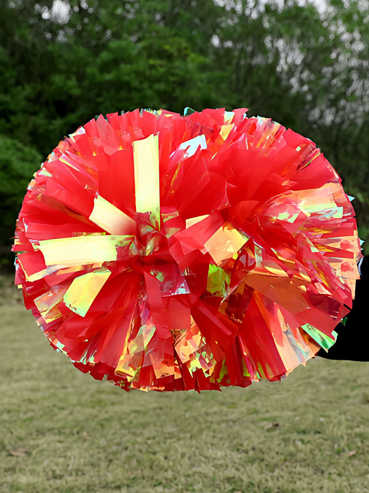 Rəngarəng, tutqun tutacaqlı gül top oyunları, tənəffüs zamanı əllərində çiçək tutan cheerleaders