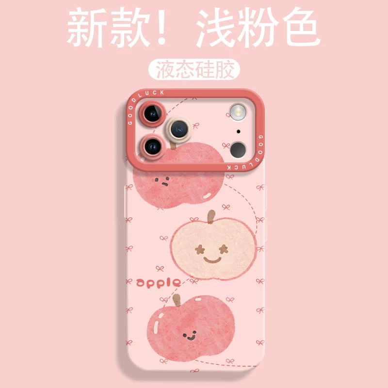 Shunshun Pear Pingan Guo iPhone17 cib telefonu üçün uyğundur yeni Apple 17promax maye Apple hava göz bəbəyi silikon qabıq 17pro qoruyucu örtük ip16 lentli 15 yaradıcı 14 cizgi filmi