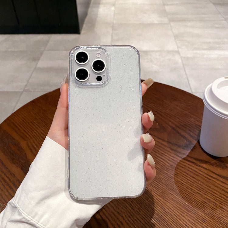 Apple 16PROMAX üçün uyğundur şəffaf incə parıltılı mobil telefon qutusu iphone13/15 payız əleyhinə parıldayan toz yumşaq qabıq qoruyucu örtük