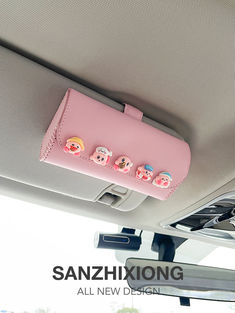 Cizgi filmi heyvan avtomobili eynəkləri saxlama qutusu, yaradıcı avtomobil günəş gözlüyü, eynək və bilet tutacağı, çoxfunksiyalı avtomobil saxlama qutusu