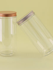 Plastik banka Ya qızılı tünd qızılı alüminium qapaq qalınlaşdırılmış şəffaf boş şüşə dərman bitkisi çay qablaşdırma şüşə qəlyanaltı möhürlənmiş banka