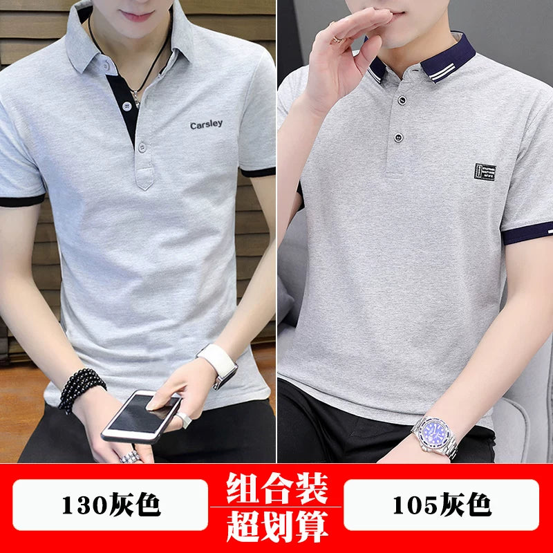2026 Yay Yeni Qısaqol T-Shirt Kişi Yakalı Çox Yönlü Mesh POLO Köynək Saf Pambıq İncə Paltar