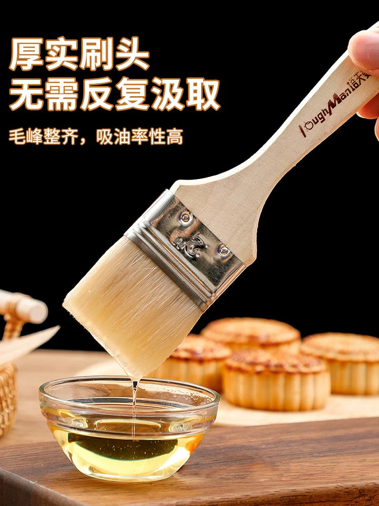 Qida dərəcəli yun fırçası barbekü yağ fırçası mətbəx pancake fırçası yağ sousu ləvazimatları alətlər məişət bişirmə yüksək temperatura davamlı kiçik - 2