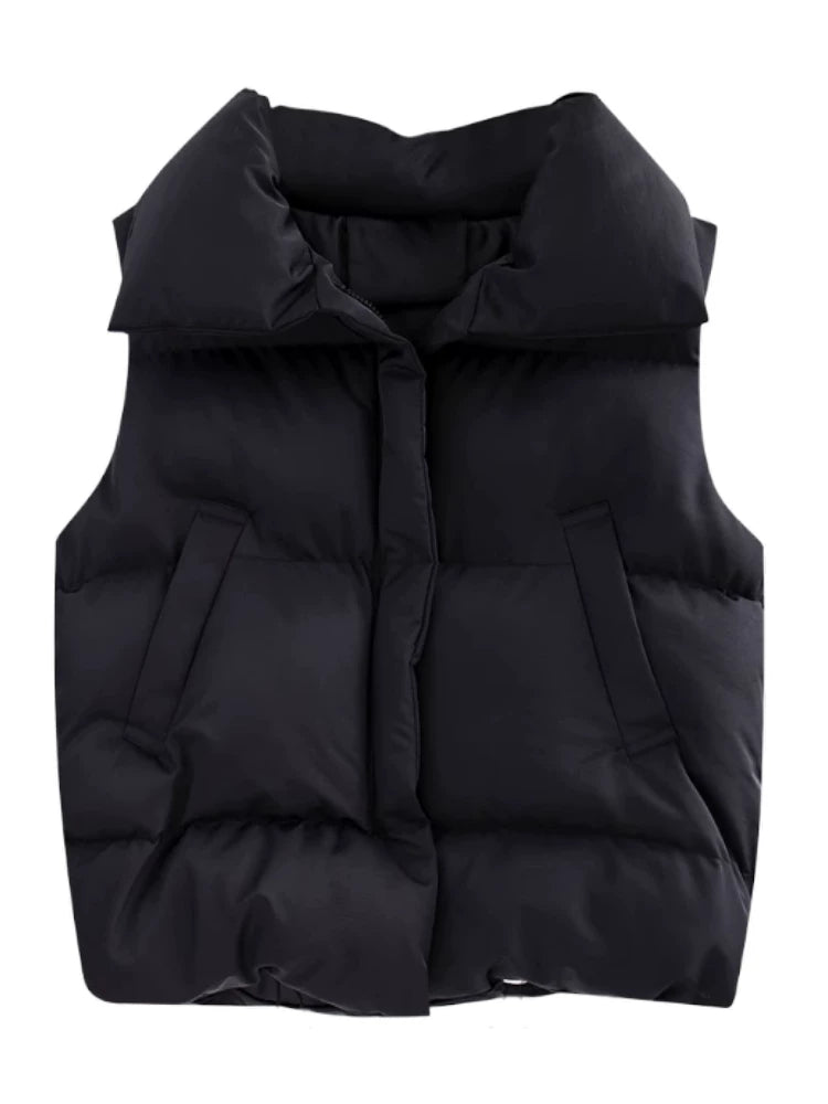 Qadınlar üçün Plus Ölçülü Qalın Yaxalıqlı Moda Pambıq Jilet, Yeni Yaz Stilində, Arıqladıcı, Boş Koreya Stilində Qısa Gödəkçə