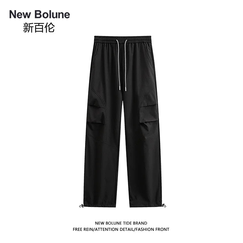NEW BOLUNE/New Balance Autumn/Winter Functional Loose, Tapered Leg Cargo Pants, Comfortable Daily and Multifunctional Long Pants