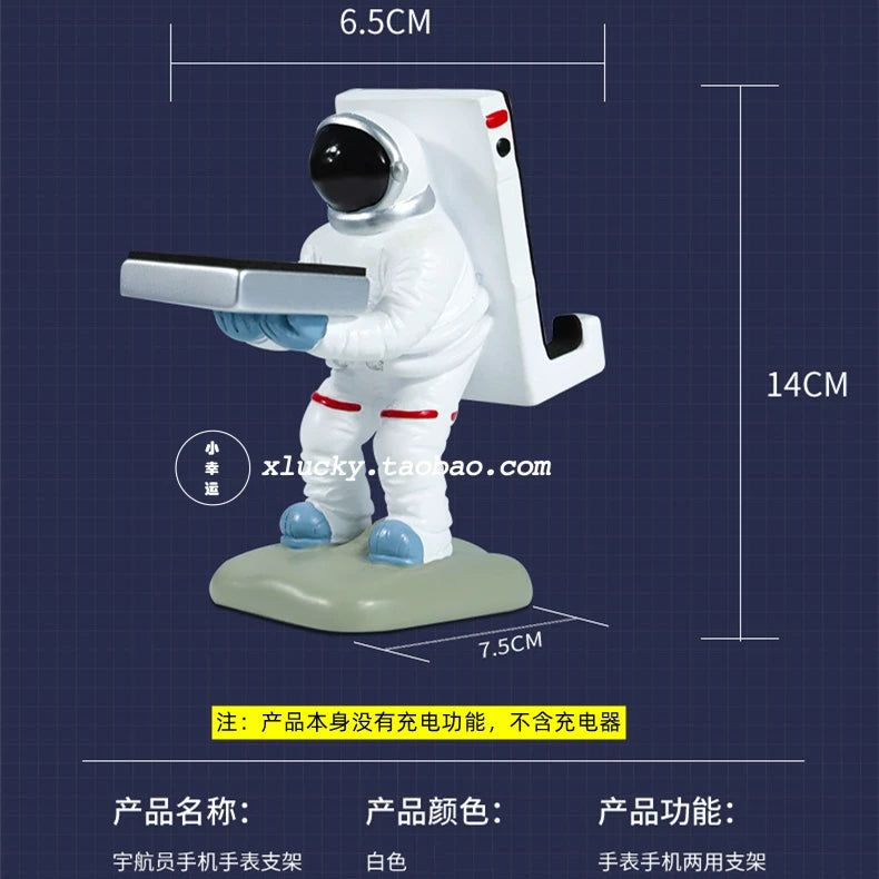 Astronavt mövzulu telefon tutacağı, televizor/iPad/planşet dayağı, masaüstü üçün tənbəllik dəstəyi, yaradıcı bəzək, astronavt hədiyyəsi.