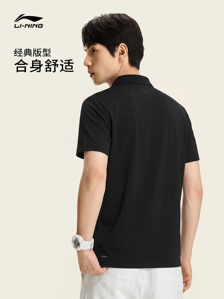 Li Ning Shenshi POLO köynəyi kişi yay yeni iş kişi buz ipək üst yarımqol köynək idman qısaqol kişilər