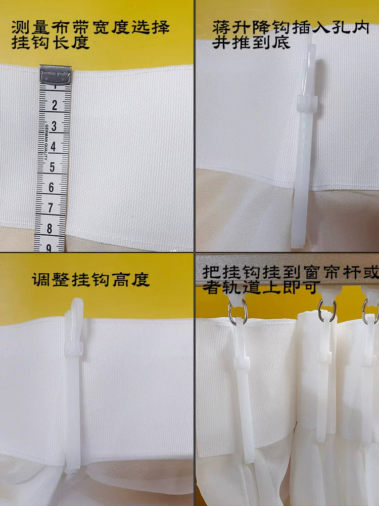 Koreya pərdə qarmaqları, pərdə pərdələrini tənzimləyən qarmaqlar, plastik qaldırıcı qarmaqlar, Roma çubuqları üçün qarmaqlar