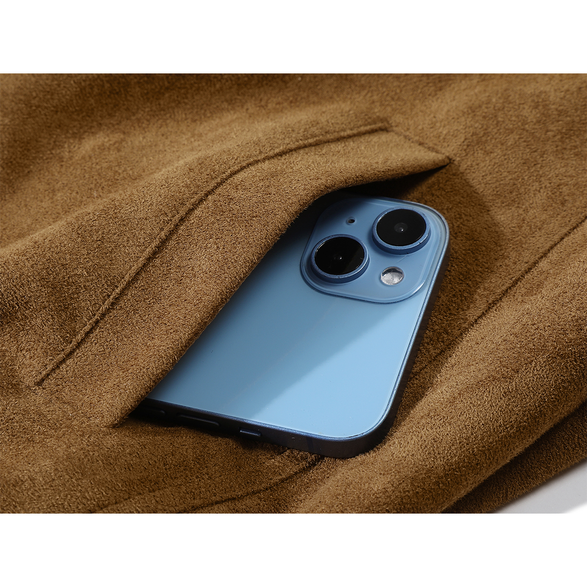 Cholisa Payız/Qış Qadın Paltosu, Unikal Dizayn, Maral Dərisi Zamşa Yaxalıqlı Top, Boş və Rahat Koreya Üslublu Dəri Gödəkçə