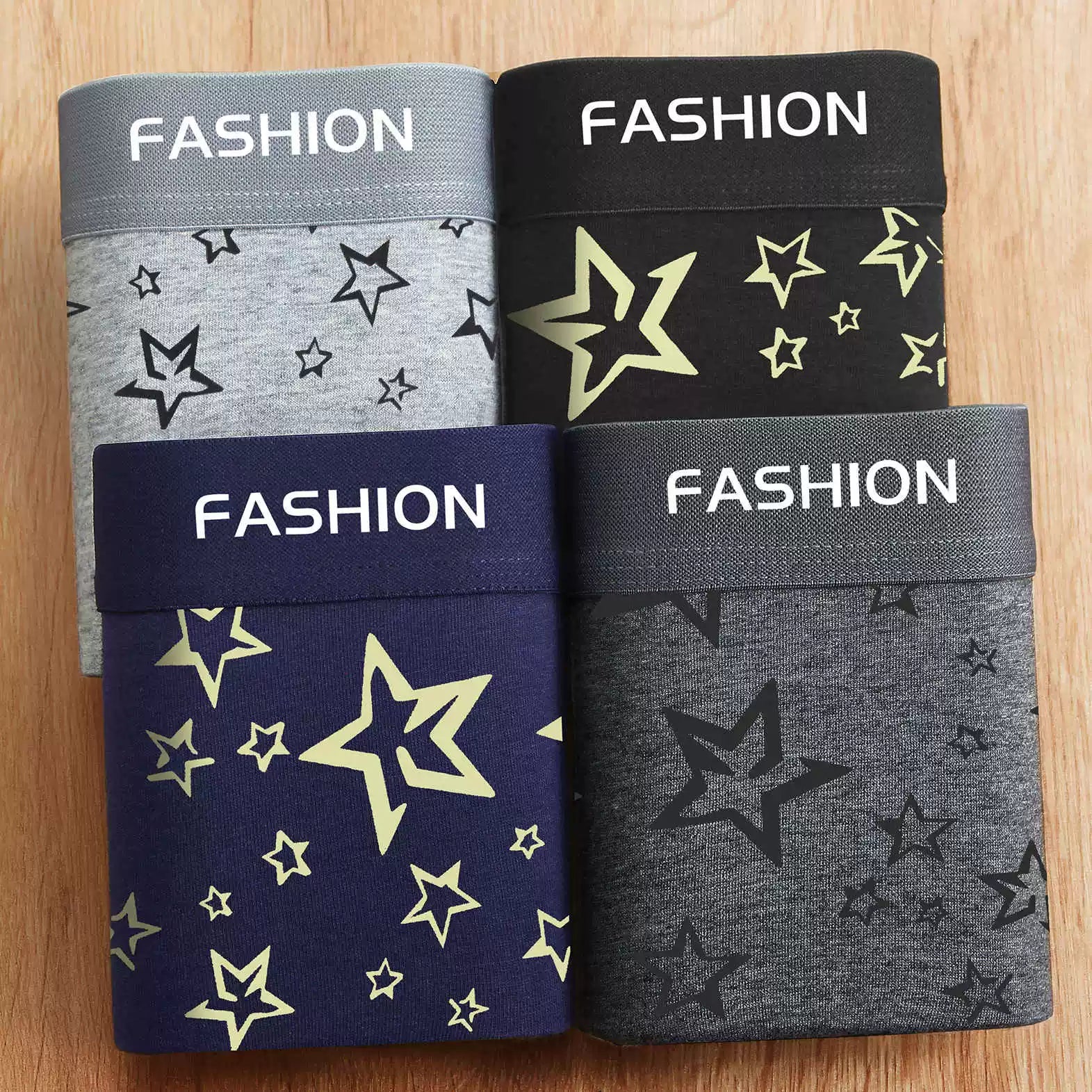 4 ədəd kişi boksçu şortları, modal təmiz pambıqdan hazırlanmış, antibakterial, nəfəs alan, dörd künclü, dəbli.