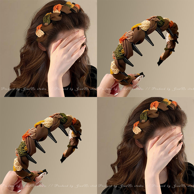 Merlad Parça ilə Bükülmüş Diş Darağı Baş Bantı, 2026 Yeni Stil, Gündəlik Geyilə Bilən Baş Bantı, Yüksək Kəllə Təzyiqi Saç Sancağı Saç Aksesuarı