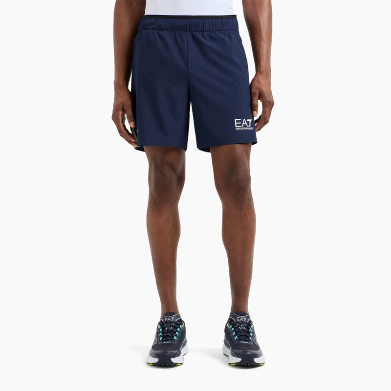 EMPORIO ARMANI EA7 Men's Loose Straight Leg Tennis Outdoor Fitness Shorts (Official)