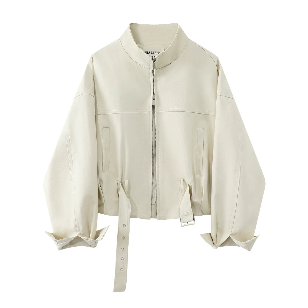 Cholisa 2025 Payız Yeni Amerika Motosiklet Gödəkçəsi Qadın Geyimləri Boş Qısa İş Geyimi Stilində Qara Palto