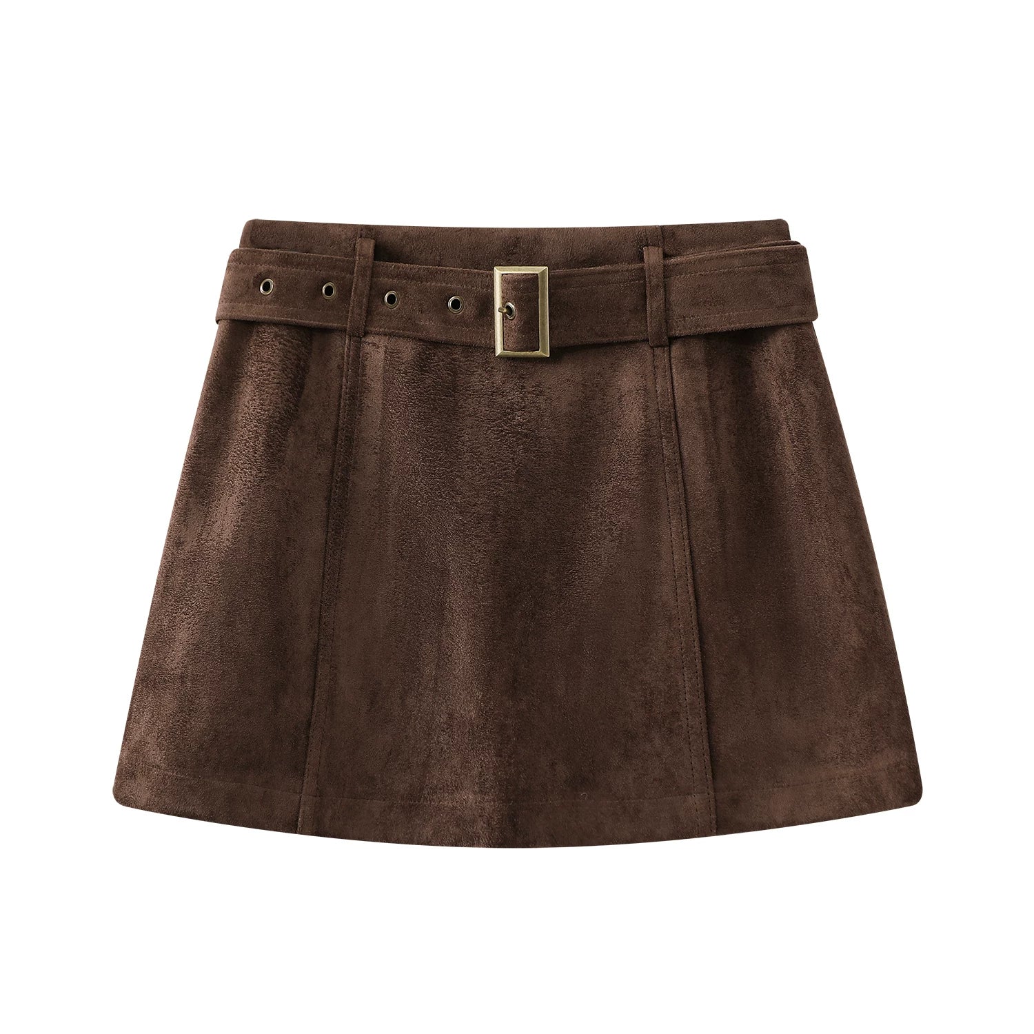 Cholisa Qara Midi Ətək 2025 Yeni Stil Zamşa A-xəttli Ətək Qadın Payız və Qış Zərif Çoxfunksiyalı Bədən Qısa Ətək