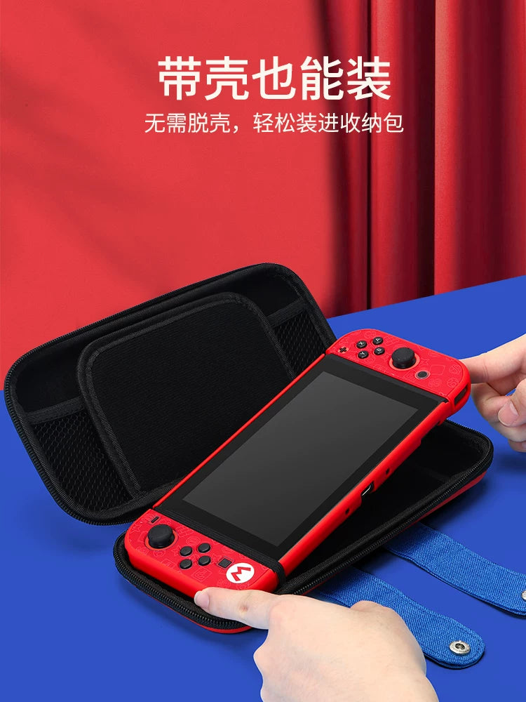 BijiBite açarı saxlama çantası Nintendo ns üçün uyğun olan Mario qoruyucu qabıq tutacaq qapağı, keçidli sərt qabıqlı kommutator kaset qutusu oled silikon kart qutusu tam aksesuar dəsti