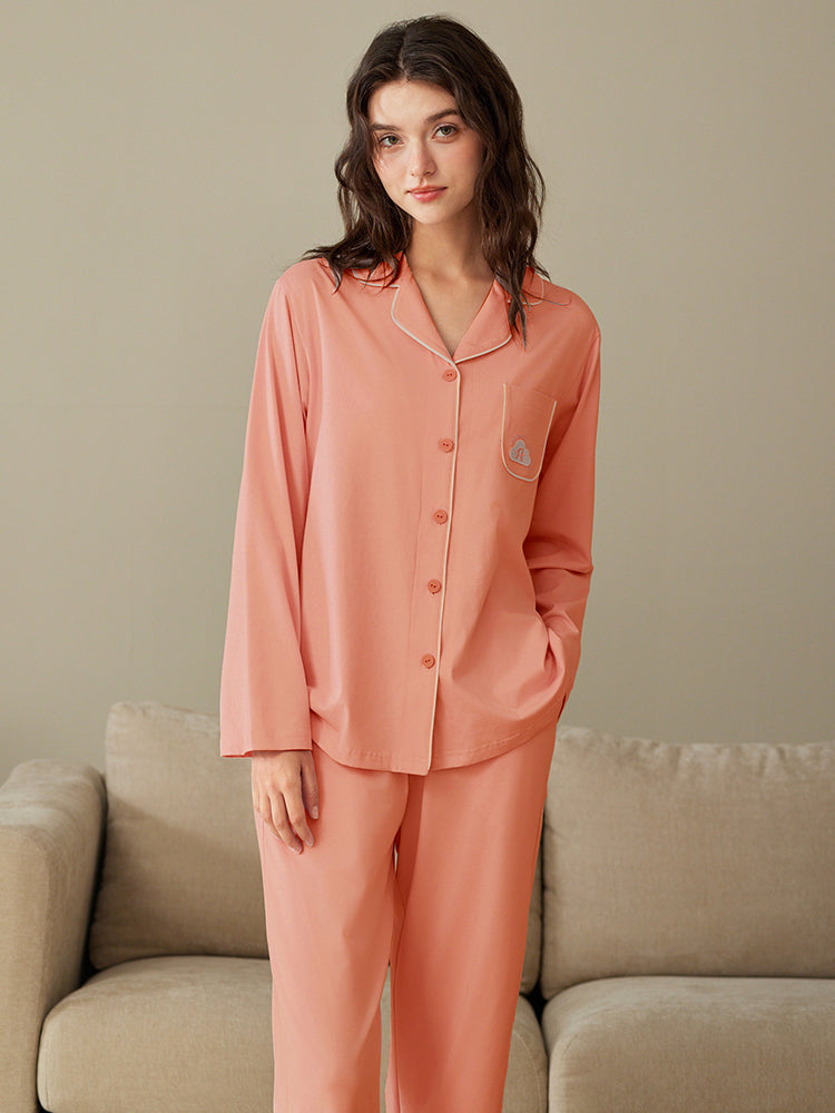 Fenton Yaz və Payız Pijama Qadın Saf Pambıq Hırka Uzunqol Kostyum Sadə Təsadüfi Payız Payız Qadın Pambıq Böyük Ölçülü Ev Geyimi