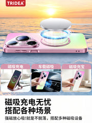 Buz maqnit dayaq qabığı Huawei Pura90 mobil telefon qutusu, yeni pura80pro maqnit stend, pura70pro+ gradient şaxtalı lens, hər şey daxil olmaqla, düşməyə qarşı p90promax soyuducu qoruyucu örtük üçün uyğundur.