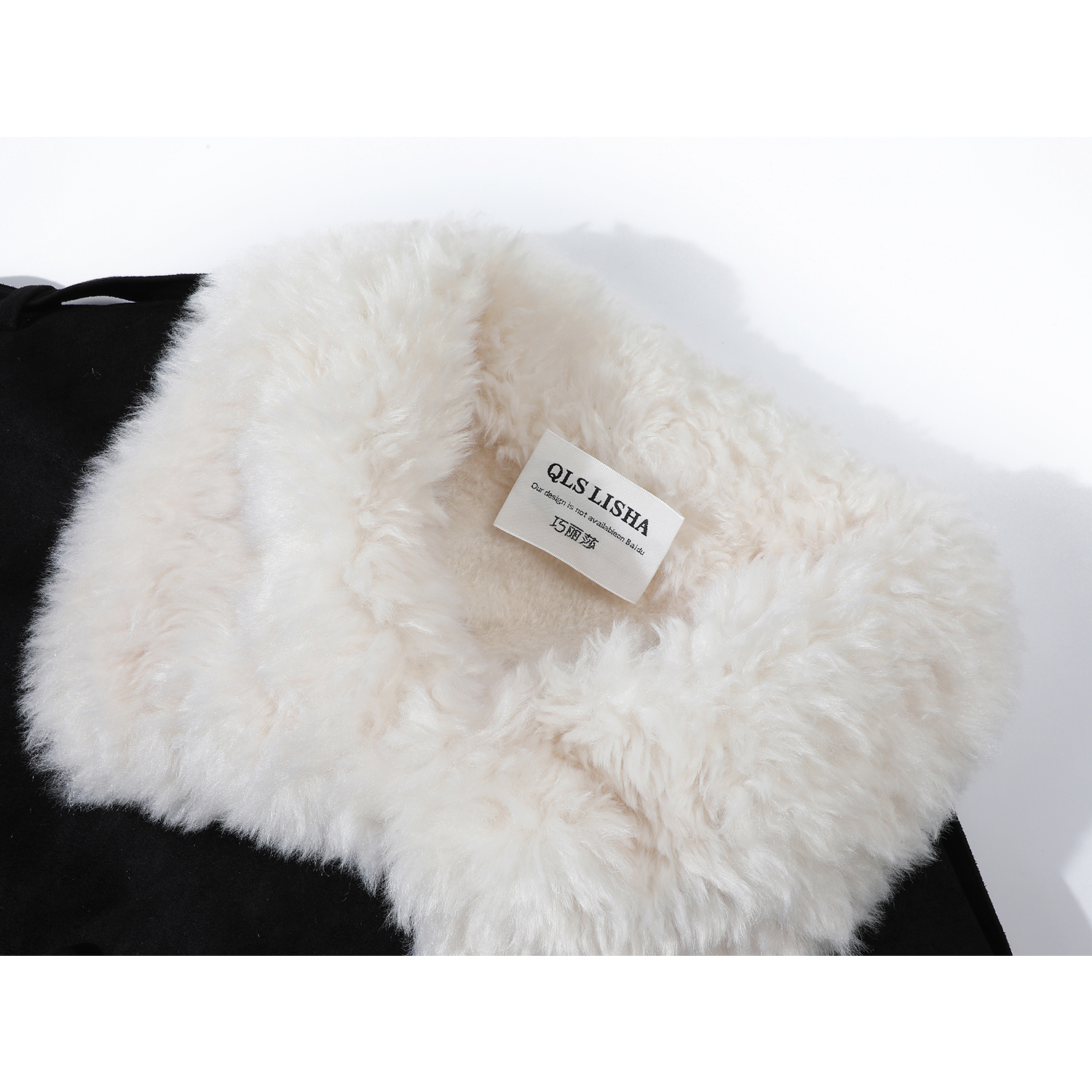 Cholisa Qara Qoyun Dərisi Yun Astarlı Pambıq Qadın Gödəkçəsi, Koreya Üslubunda, Super Şirin Qış Zamşa Xəz Palto