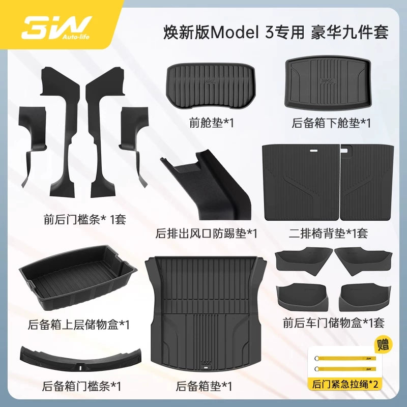 3W full TPE door storage box suitable for Tesla Model Y/3/YL door storage box protective pad
