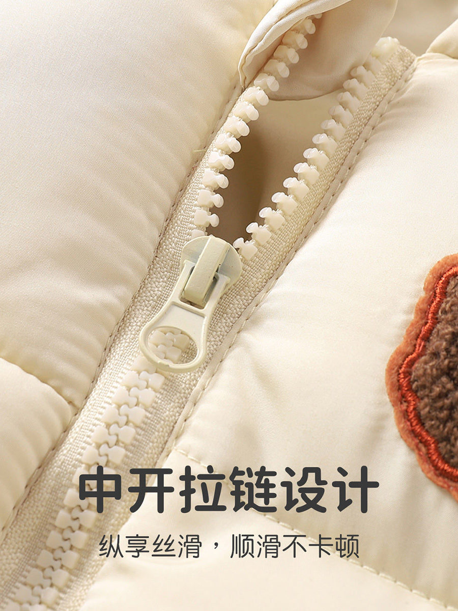 Youqi Qızlar üçün Gödəkçə 2025 Yeni Qış Qalınlaşdırılmış Yun astarlı Küləkdən Qoruyucu Başlıqlı Pambıq Yastıqlı Gödəkçə Oğlanlar və Qızlar üçün