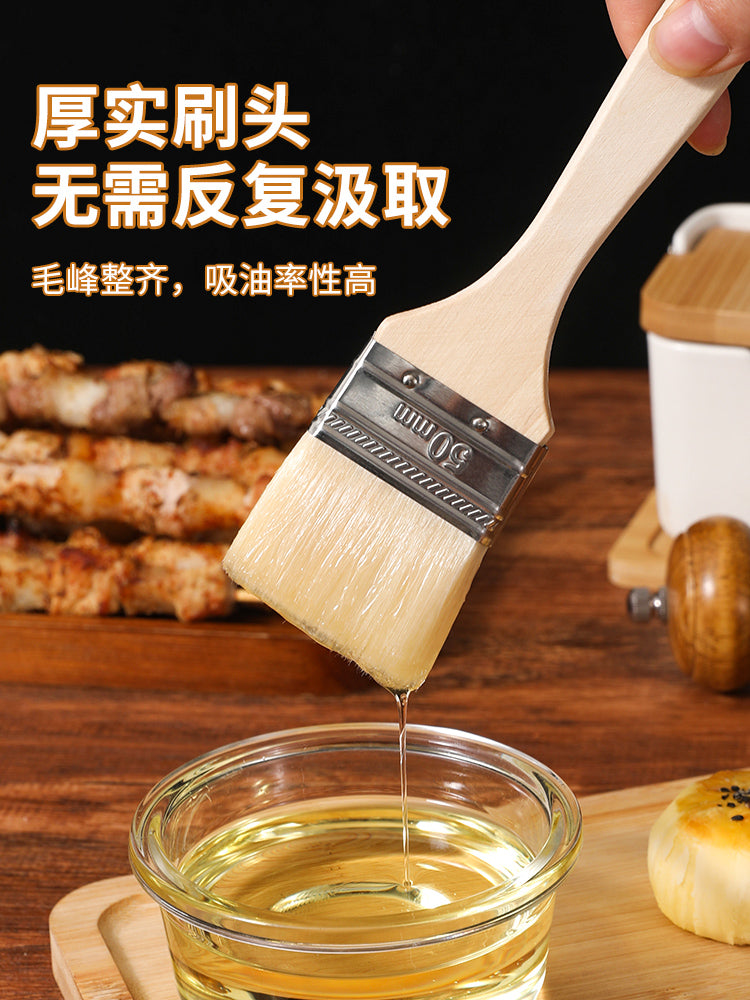 Qida dərəcəli yun fırçası barbekü yağ fırçası mətbəx pancake fırçası yağ sousu ləvazimatları alətlər məişət bişirmə yüksək temperatura davamlı kiçik