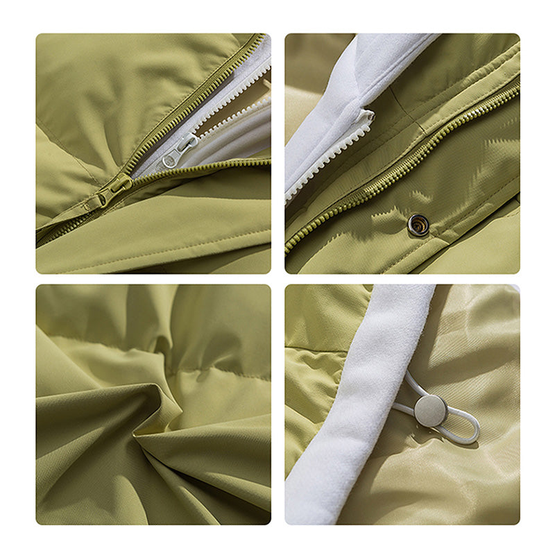 NEW BOLUNE/New Balance Qış Başlıqlı Pambıq Yastıqlı Gödəkçə, Kişilər üçün Yüksək Keyfiyyətli Amerika Retro Qalın Pambıq Yastıqlı Gödəkçə