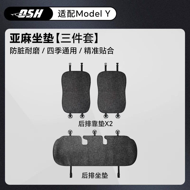 Tesla Model Y/3 Custom Canvas All Season Breathable Seat Cover Interior Modification Model Y Accessories