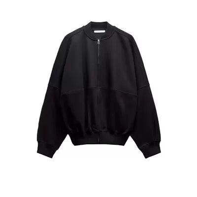 ZA Payız Yeni Fermuarlı Bomber Gödəkçə Sviter 3199802 Yüksək Belli Yun Şalvar 3199803