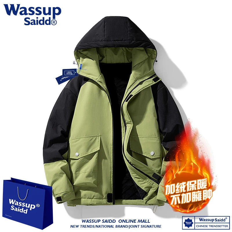 WASSUP SAIDD küləkdən qoruyucu, böyük ölçülü kişi gündəlik külək keçirməyən gödəkçə, dəbli brend.