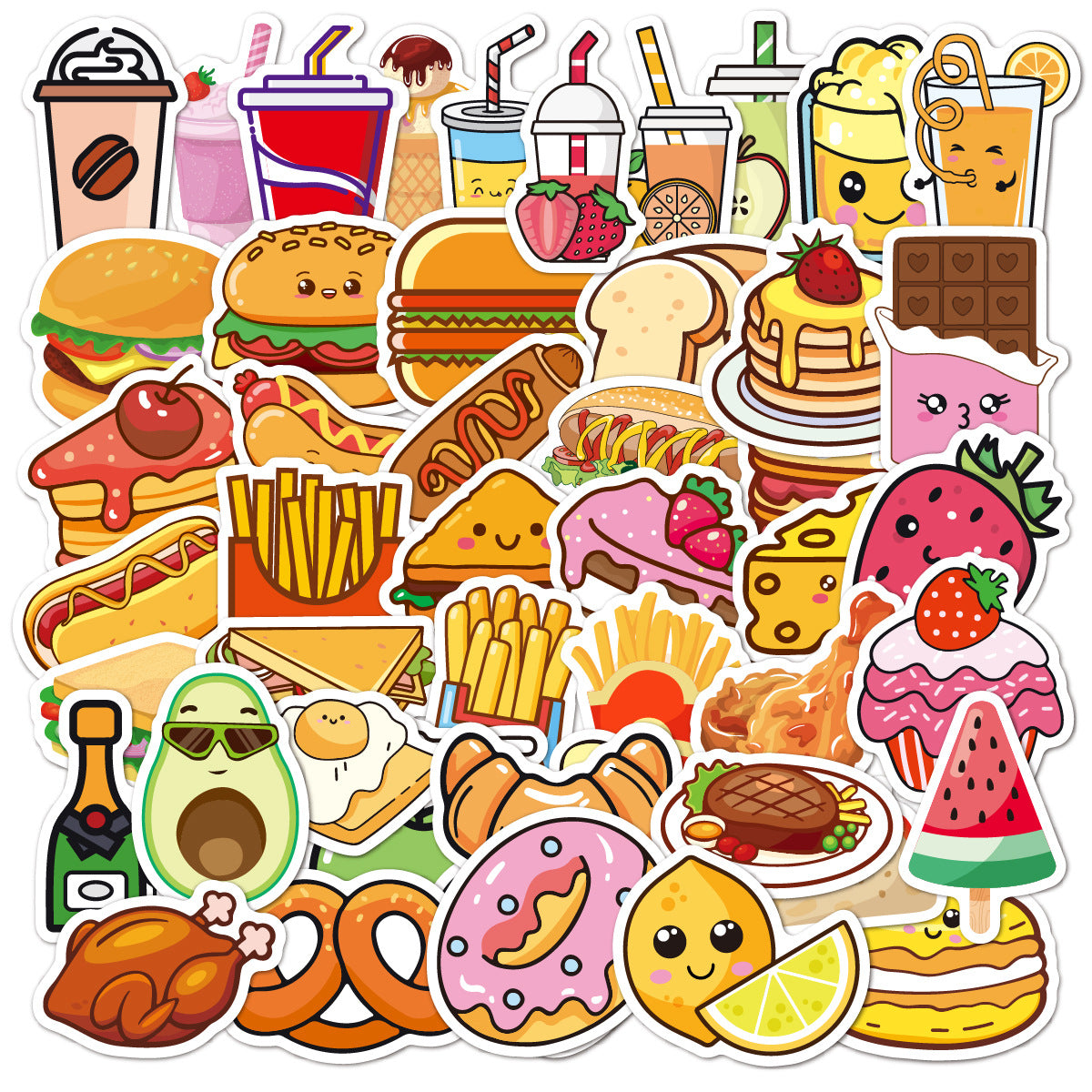 500 gurme burger yemək stikerləri, uşaq notebookları, su fincanları, dəftərxana ləvazimatları qutuları, qələm qutuları, notebook bəzək stikerləri, suya davamlı çamadanlar, soyuducu şkaflar, notebooklar, suşi tortları, çörək, dondurma stikerləri