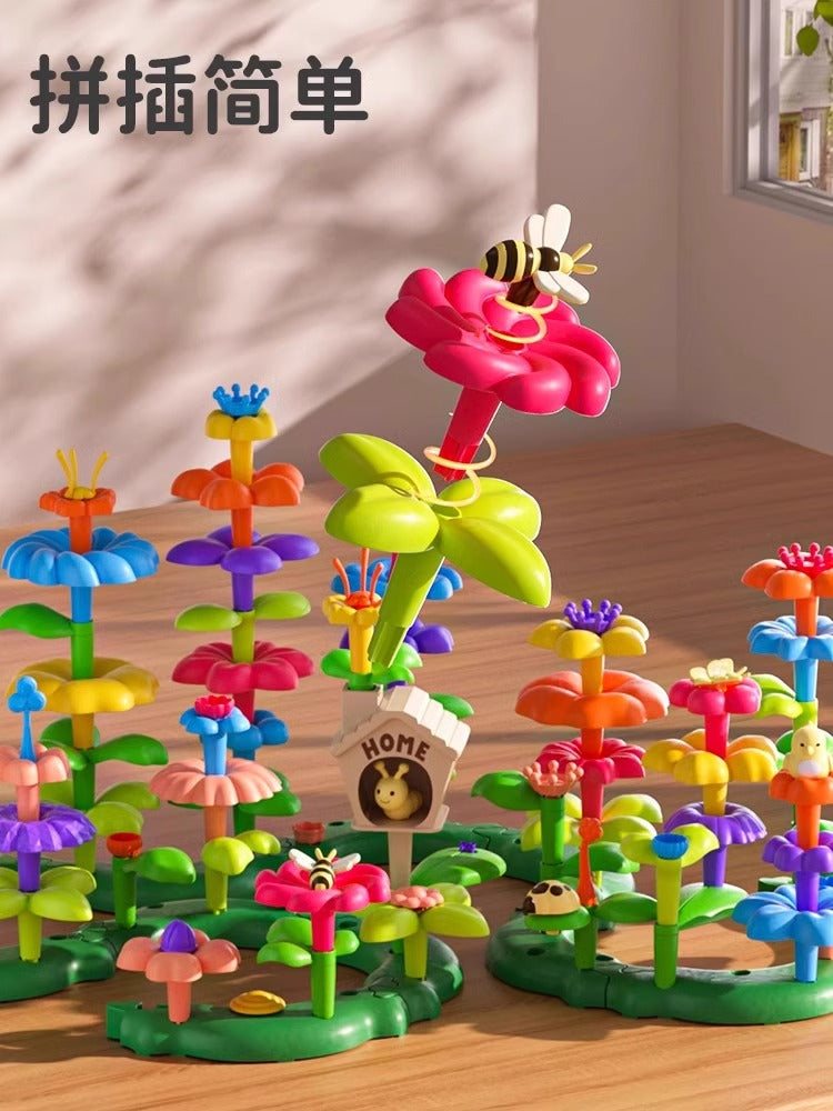 Qızlar üçün DIY Bağ Tikinti Blokları Çiçək Dəsti 3 Zəka İnkişaf Etdirmək üçün Çiçək 4 Uşaq Təhsil Oyuncağı 5 Uşaq Çiçək Aranjimanı Oyuncağı