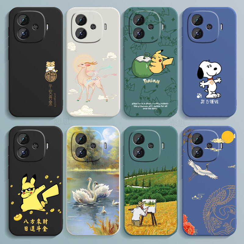 iQOOZ9Turbo mobil telefon qutusu üçün uyğundur iq00z9trubo+maye silikon iqz8x qoruyucu örtük lqooz7x hər şey daxil, düşməyə qarşı Tubro ten love cool z6x new z5x shell vivoiq men