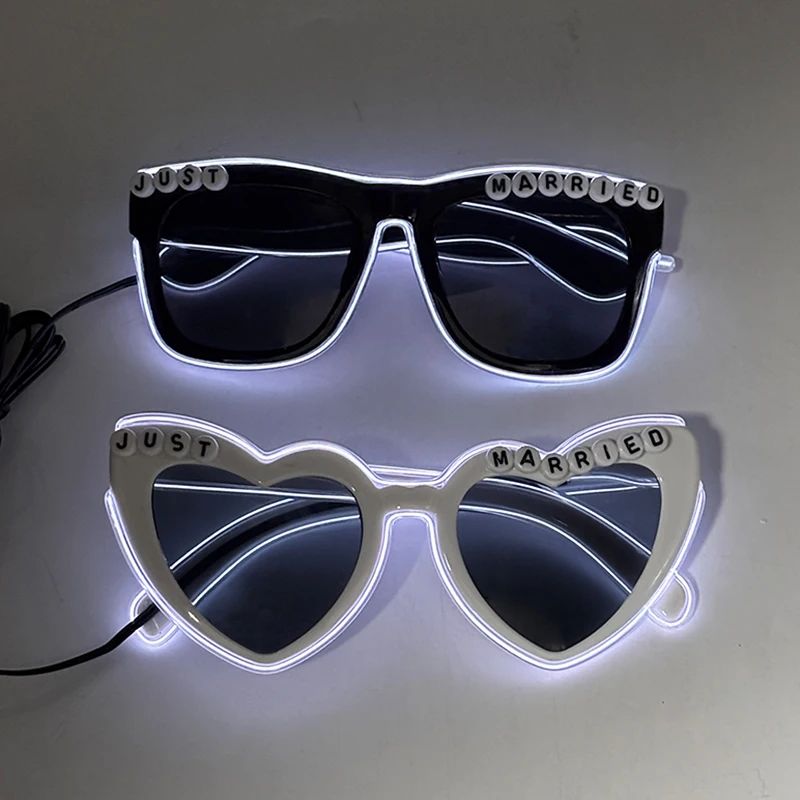 LED Newlywed Glasses Wedding Party Bridal Shower Bride T