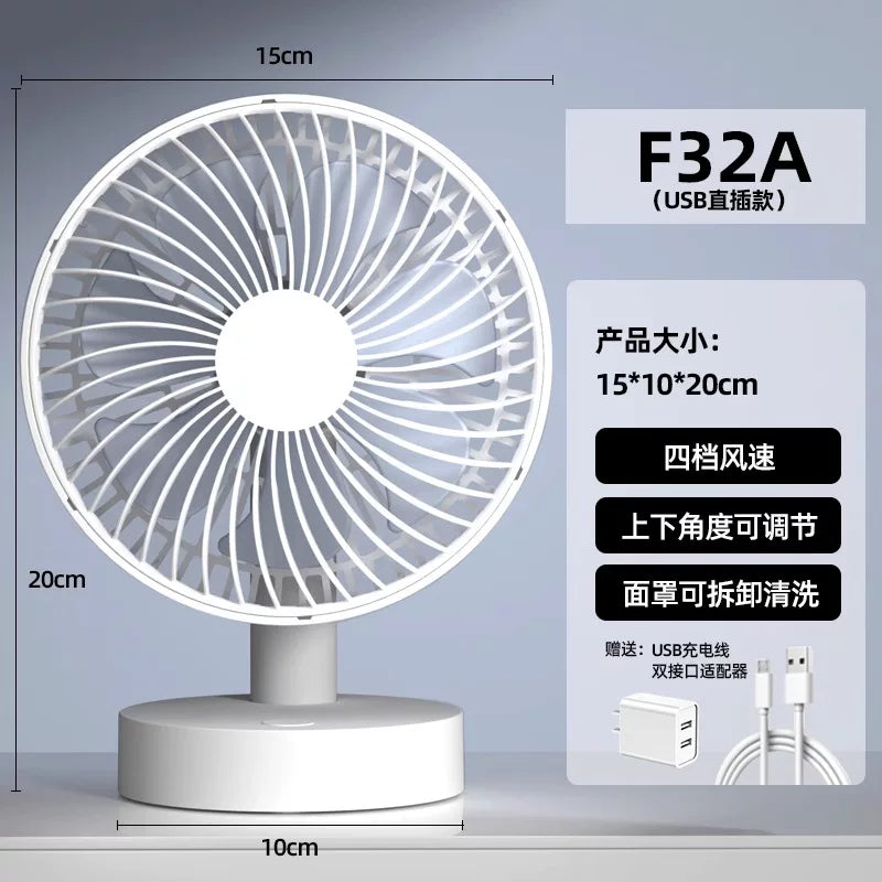 Minye USB kiçik fan ofis masası portativ açıq havada kiçik tələbə yataqxanası üçün doldurulan mini fan