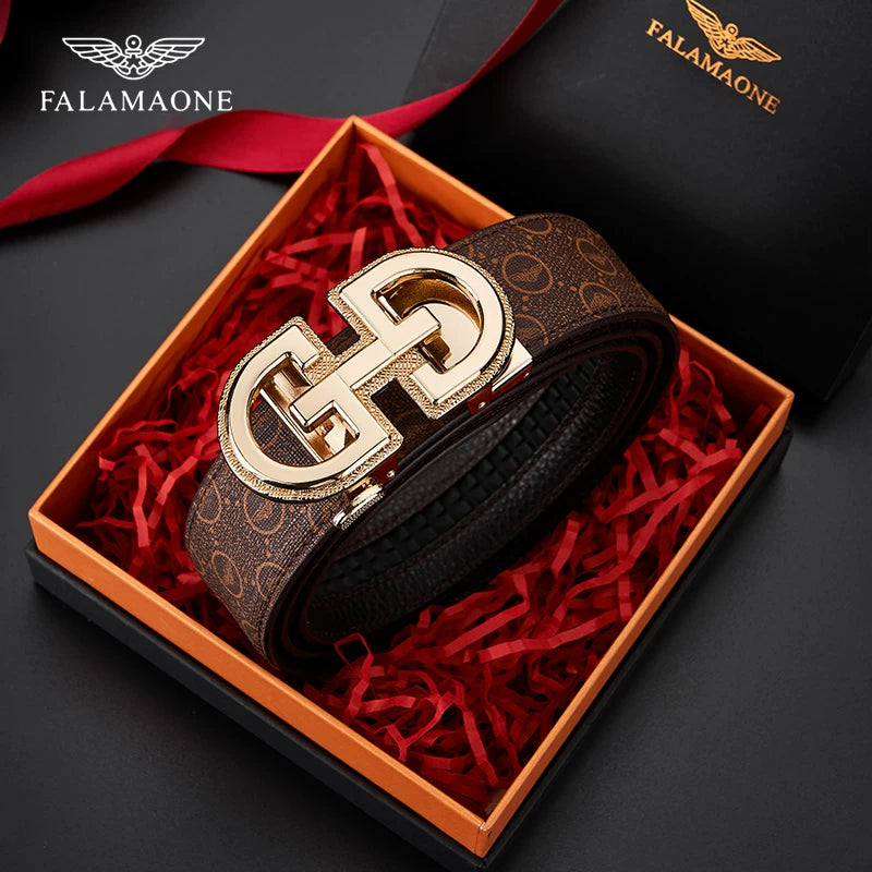 Armani men's genuine leather belt, 2025 new style, fashionable luxury brand, high-end men's pure cowhide leather belt.